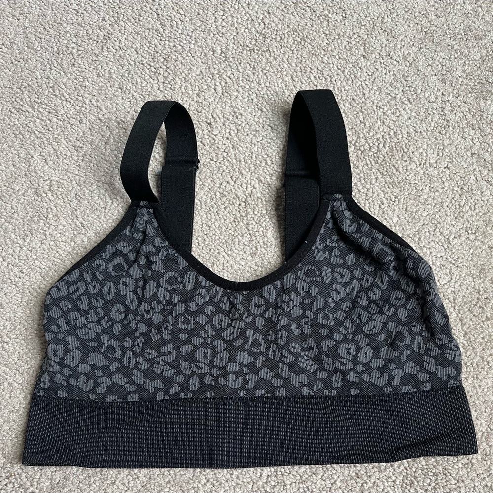 Black and Gray Cheetah Print Sports Bra Bralette